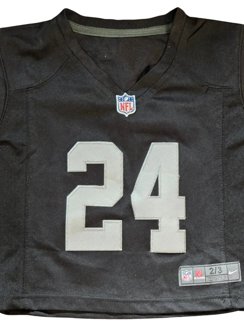 Nike NFL Kids' 2T RAIDERS #24 Marshawn Lynch Black & Silver Football Jersey